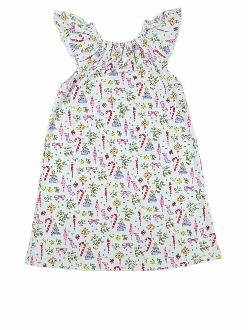 ANN + REEVE Girls Christmas Flutter Sleeve Nightgown - 3T
